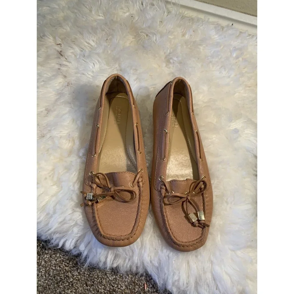 MICHAEL Kors Moccasin Leather Sutton Loafers Brown Cognac Ladies Size 6